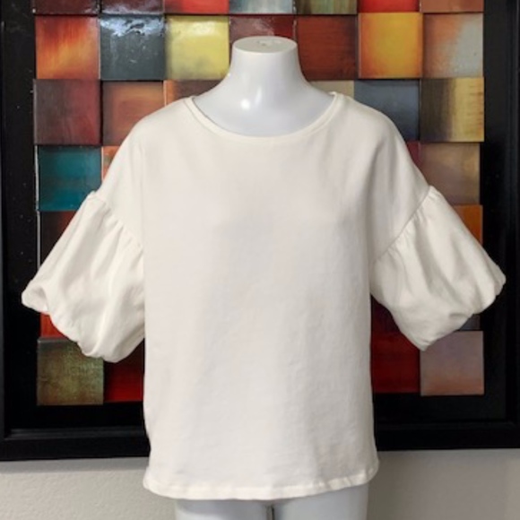 H&M Tops - H & M Cream Cotton Shirt Size Large
